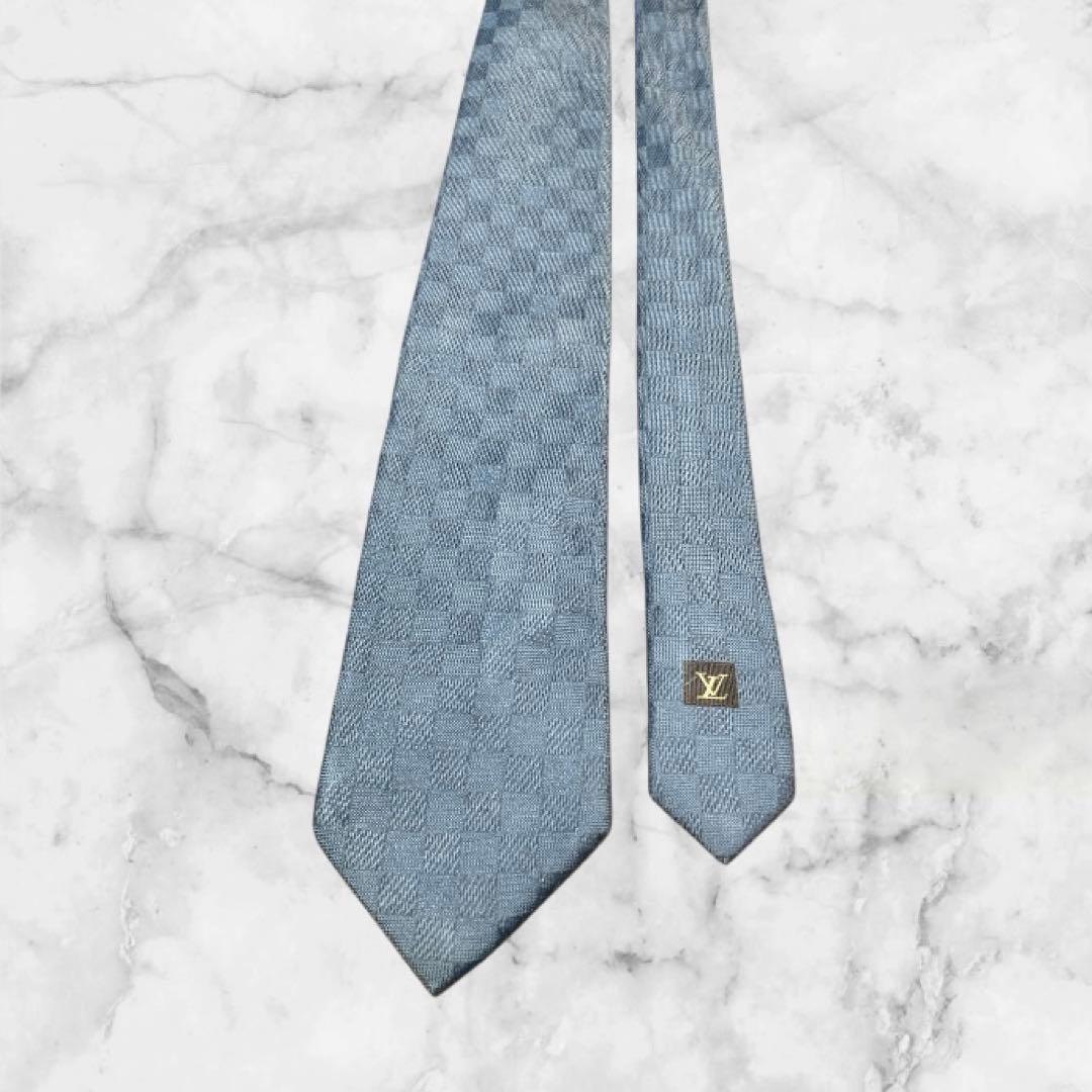 LOUIS VUITTON/ルイ・ヴィトン ネクタイ ブルー ダミエ