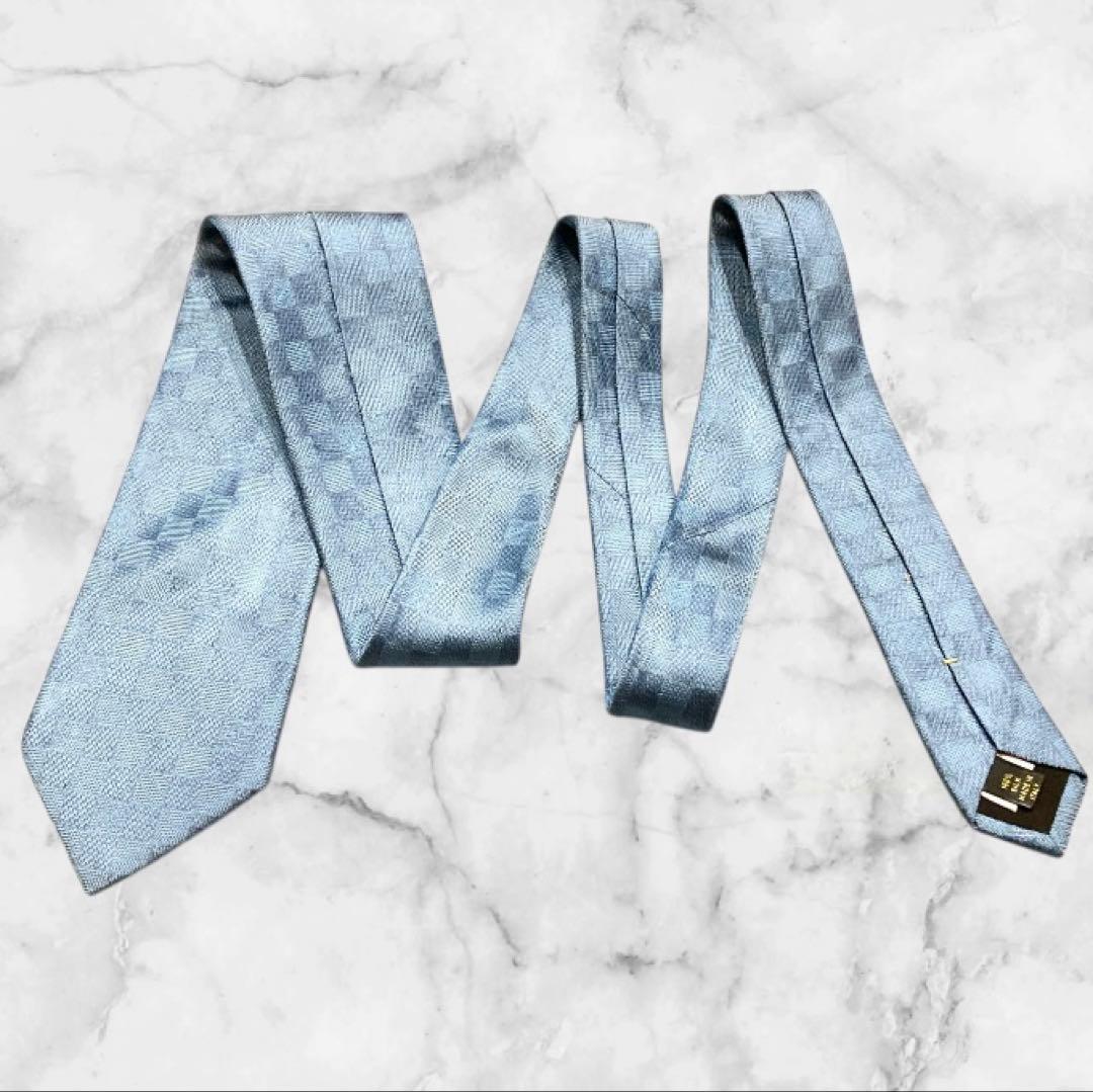 LOUIS VUITTON/ルイ・ヴィトン ネクタイ ブルー ダミエ