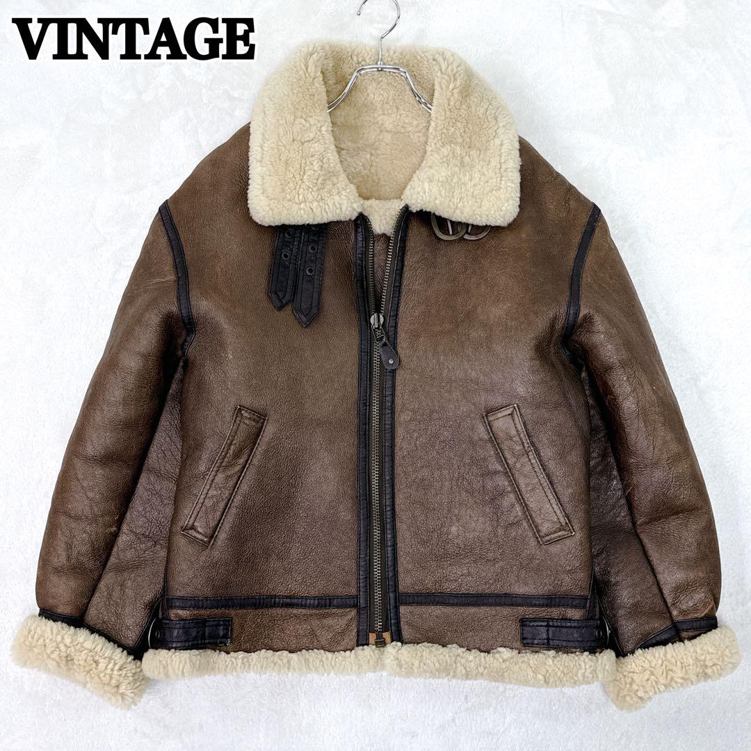 極稀少✨ 90s　B-3 リアルムートン シープスキン フライトジャケット 短丈