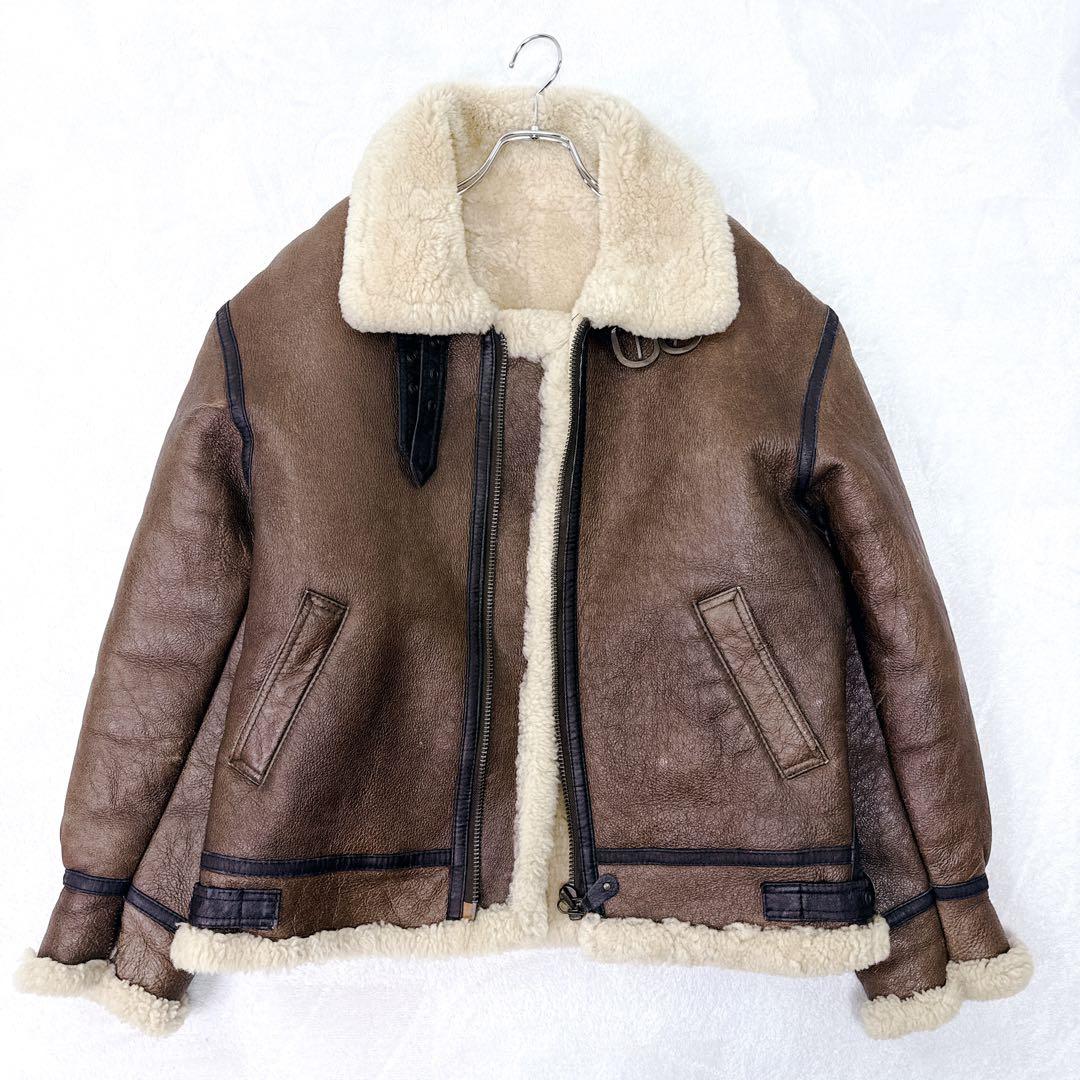 極稀少✨ 90s　B-3 リアルムートン シープスキン フライトジャケット 短丈