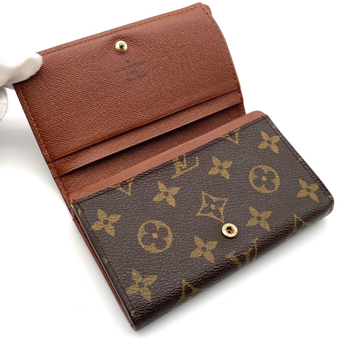 ルイヴィトン モノグラム トレゾール 二つ折り財布 コンパクト ブラウン