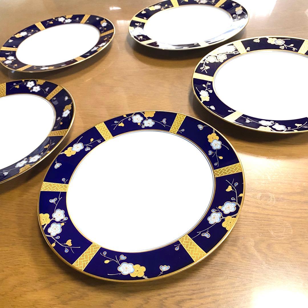 超美品☆大倉陶園☆金彩梅☆26cmディナープレート5枚