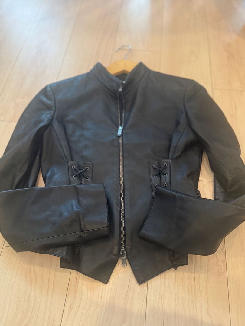 超美品　アルマーニコレッツォーニ　ライダース革ジャン