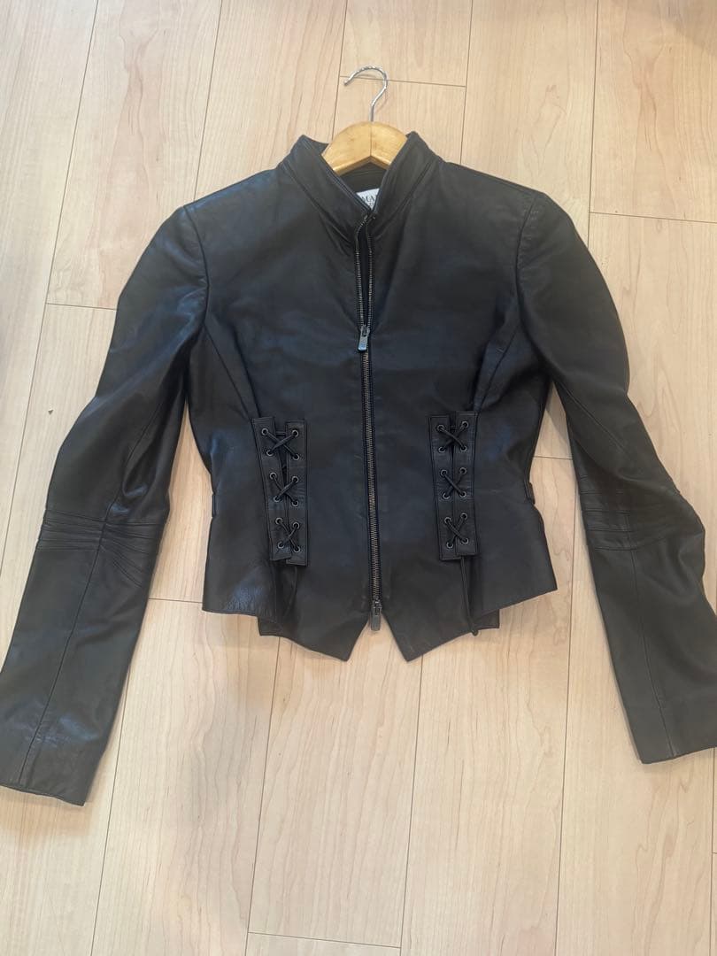 超美品　アルマーニコレッツォーニ　ライダース革ジャン