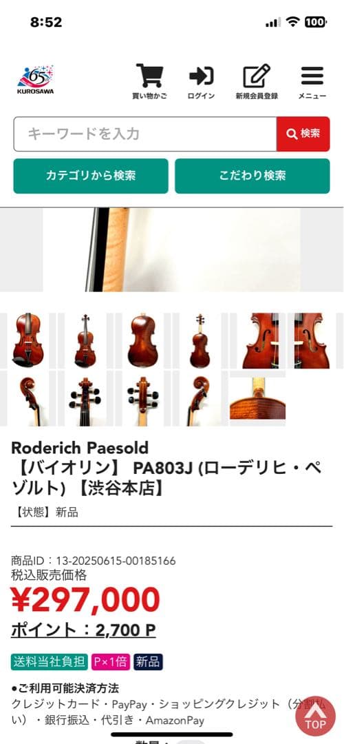 Roderich Paesold PA803J ヴァイオリン 4/4サイズ