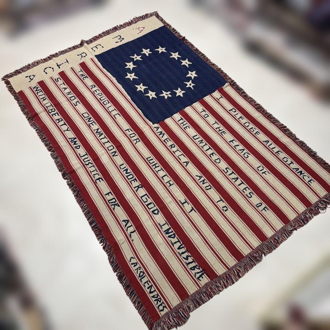 国旗　星条旗　マルチカバー　ソファカバー　ヴィンテージラグ　123x190