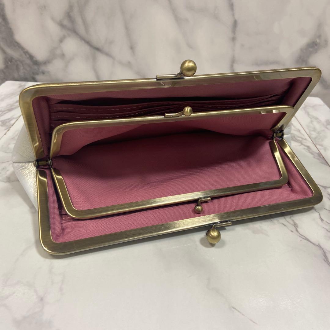 花花ハンドメイド　本革親子がま口長財布2点