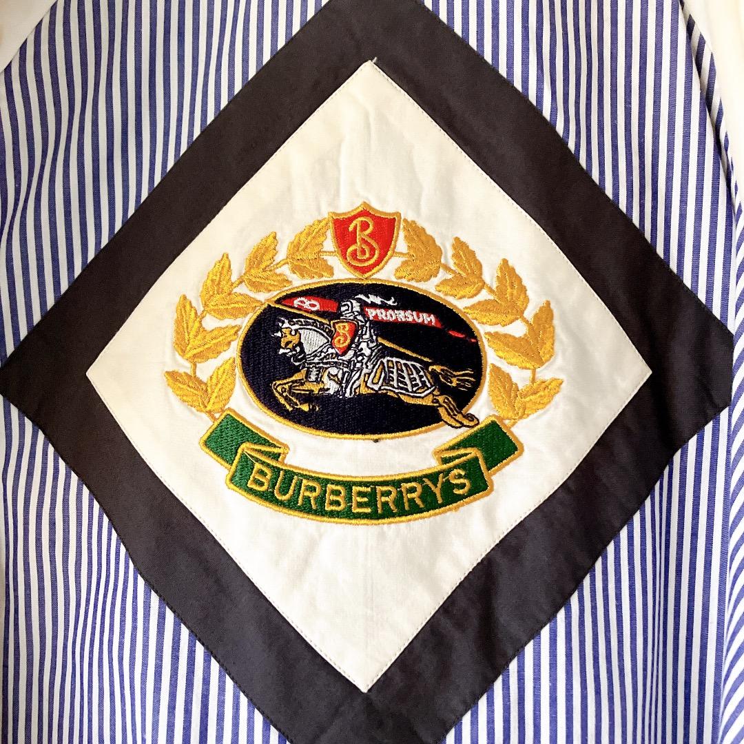 バーバリー　☘️スプリングコート　アイボリー　金ボタン　裏ビッグロゴ　ロゴ刺繍