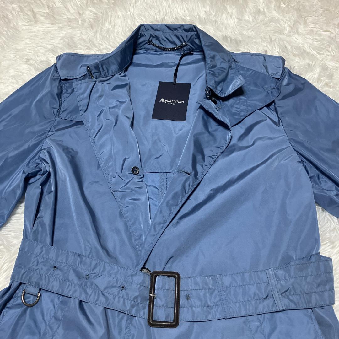 【新品・未使用】Aquascutum アクアスキュータム　トレンチコート　ブルー