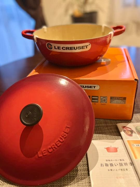 新品未使用ルクルーゼ マルミット22cm LE CREUSET チェリーレッド