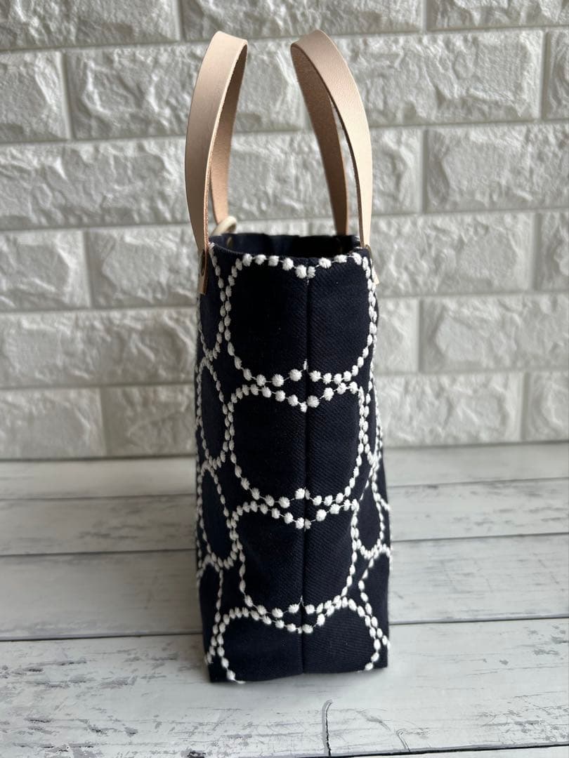 【952】フォロワー500人突破感謝ミナペルホネンタンバリントートバッグネイビー