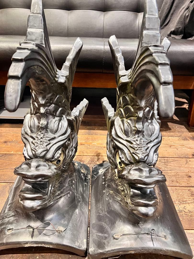 しゃちほこ瓦 焼き物 飾鯱置物オブジェインテリアシャチホコ 高さ約50㎝置物