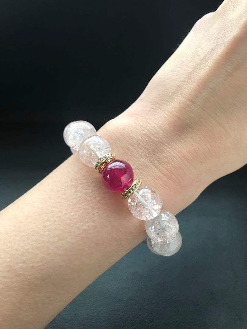 宝石質 ルビーとピンクアゼツライト❣️16cm