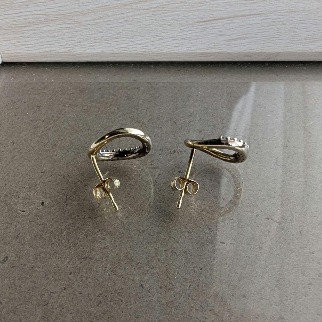 ete　エテ　ビジュー　サークルピアス　K18YG　SV925　イエローゴールド