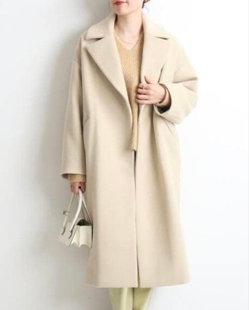 IENA MANTECO オーバーチェスターコート　38　ナチュラル　訳あり