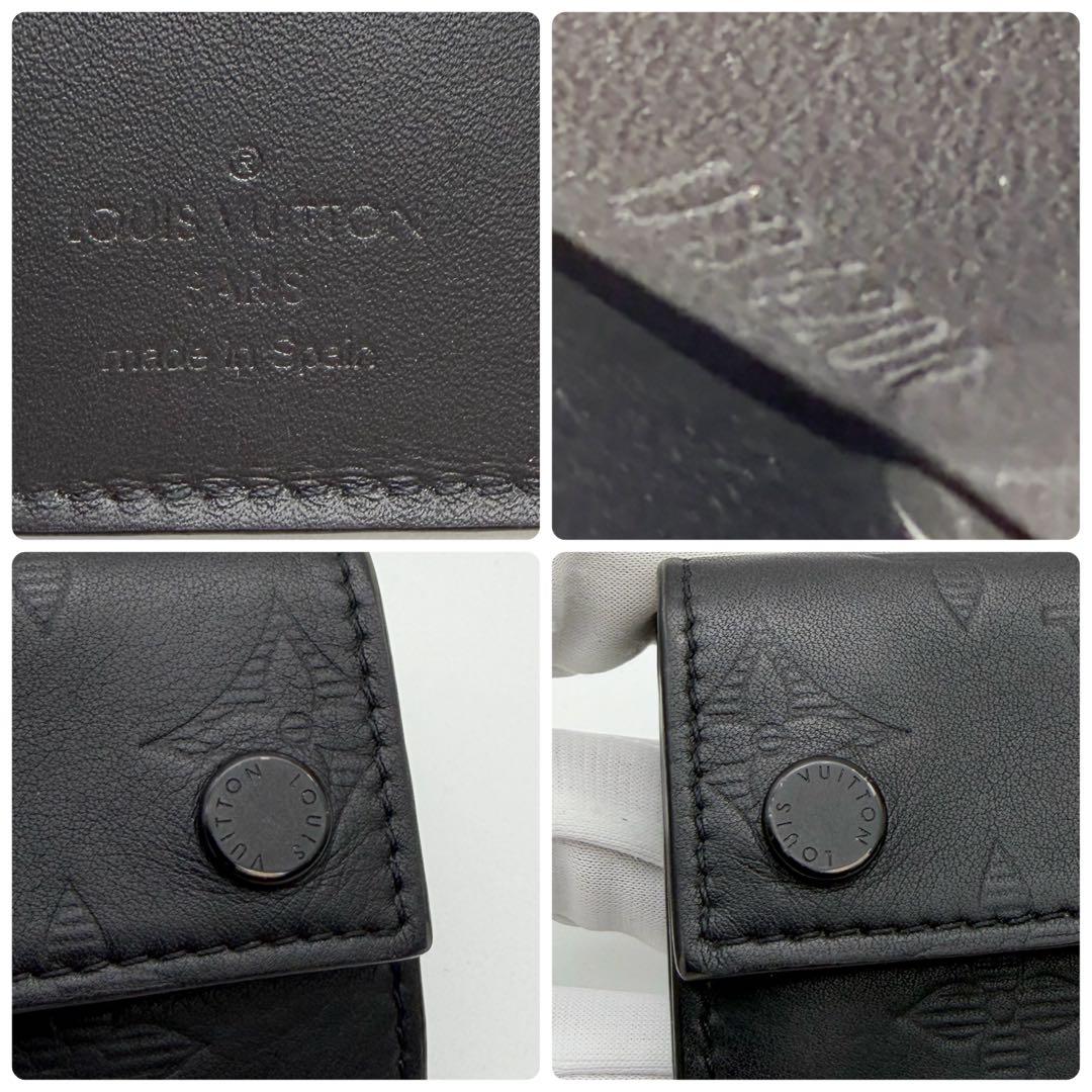 【美品】ルイヴィトン 三つ折財布 ディスカバリーコンパクト シャドウ ノワール