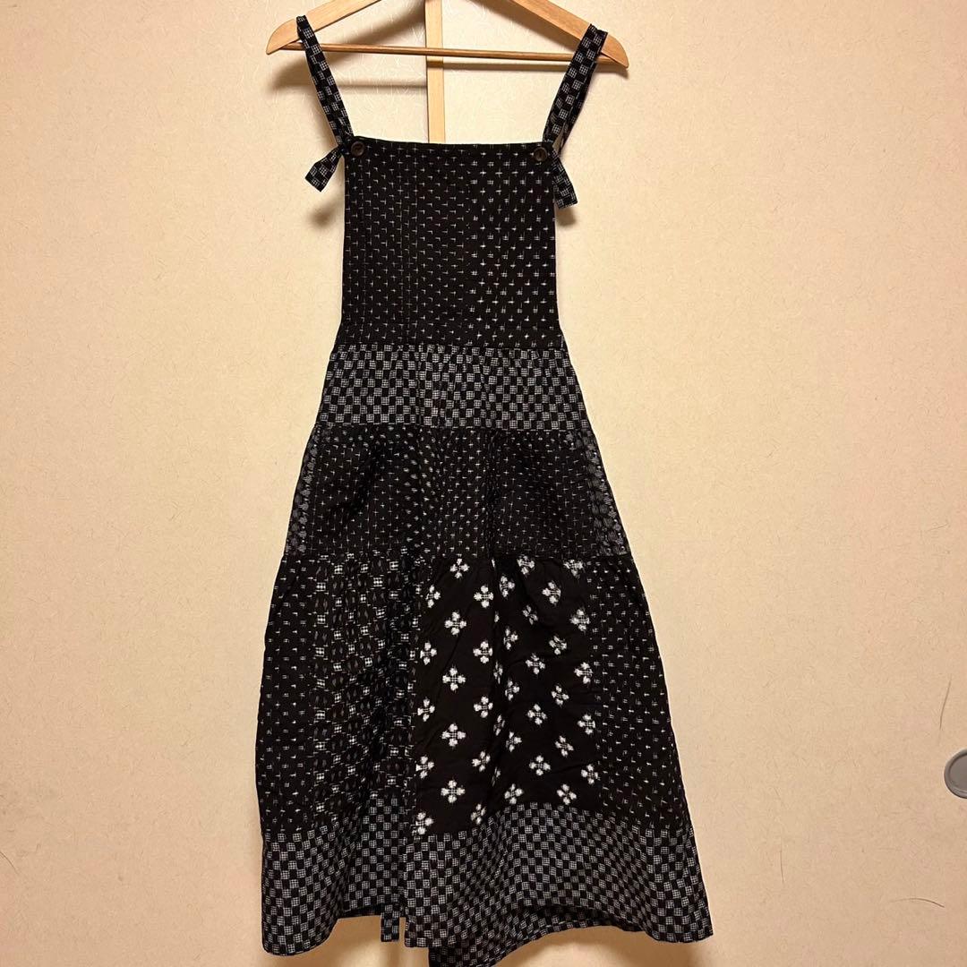 【匿名配送】藍暦　あいごよみ　久留米　絣　久留米絣　かすり　エプロン風スカート