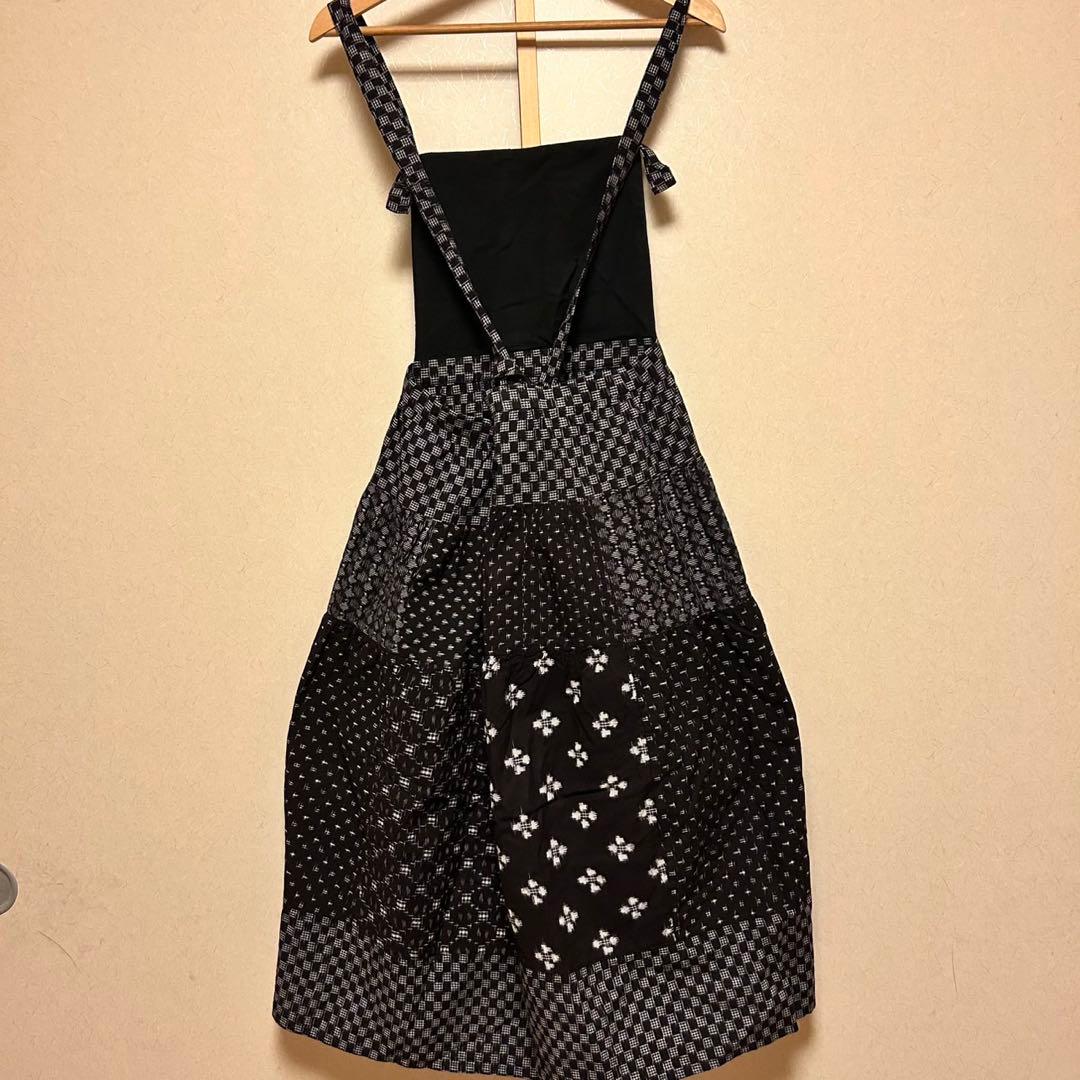 【匿名配送】藍暦　あいごよみ　久留米　絣　久留米絣　かすり　エプロン風スカート