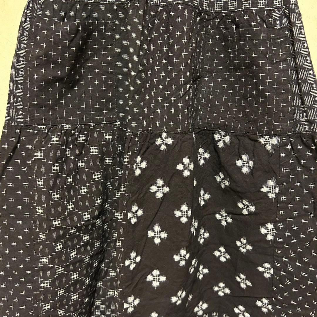 【匿名配送】藍暦　あいごよみ　久留米　絣　久留米絣　かすり　エプロン風スカート