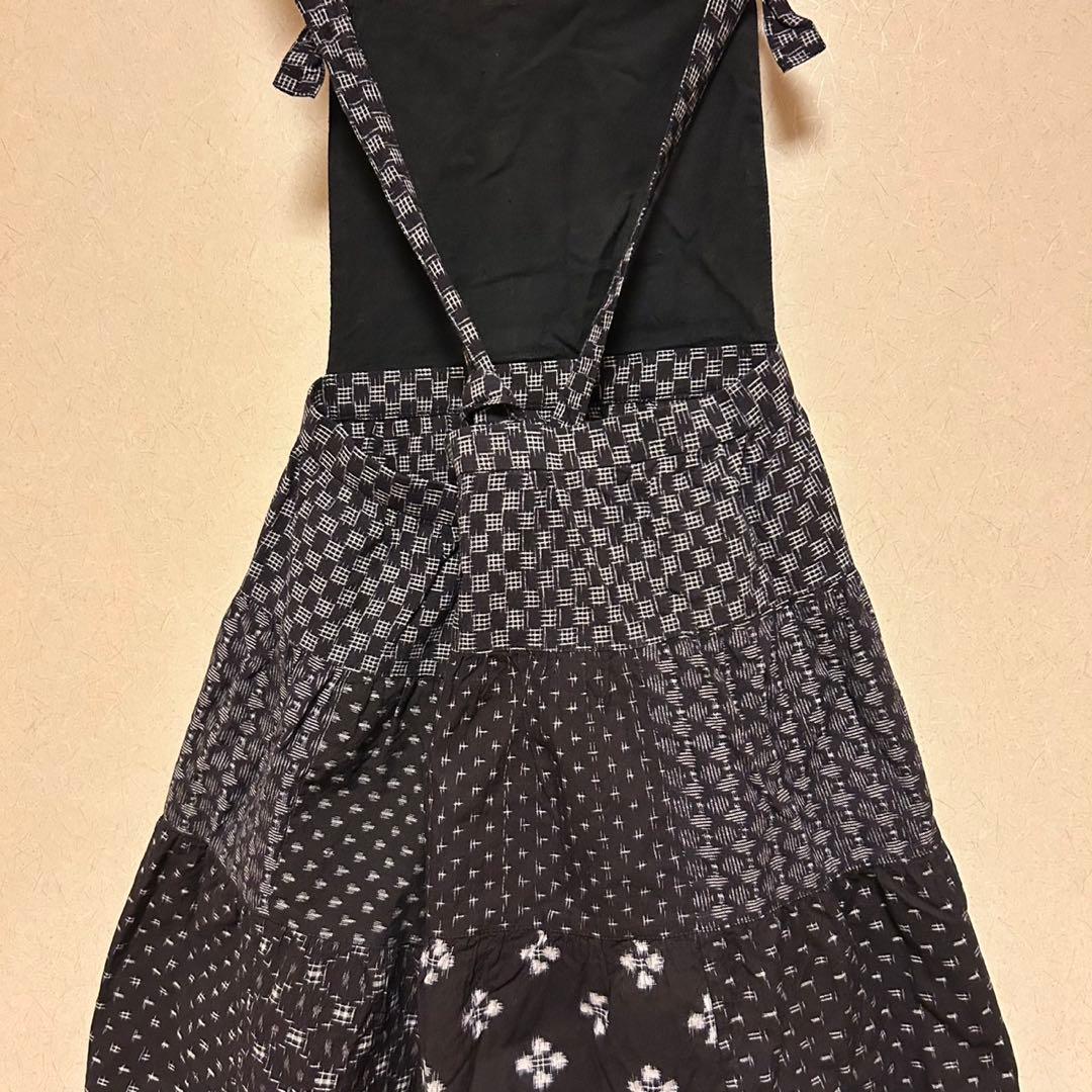 【匿名配送】藍暦　あいごよみ　久留米　絣　久留米絣　かすり　エプロン風スカート