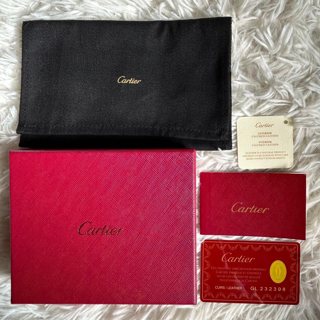 新品未使用　Cartier マストライン　2つ折り財布　ブラックXバーガンディ