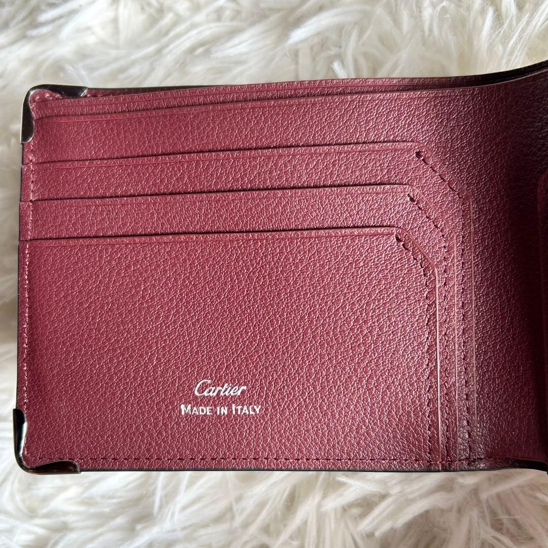 新品未使用　Cartier マストライン　2つ折り財布　ブラックXバーガンディ