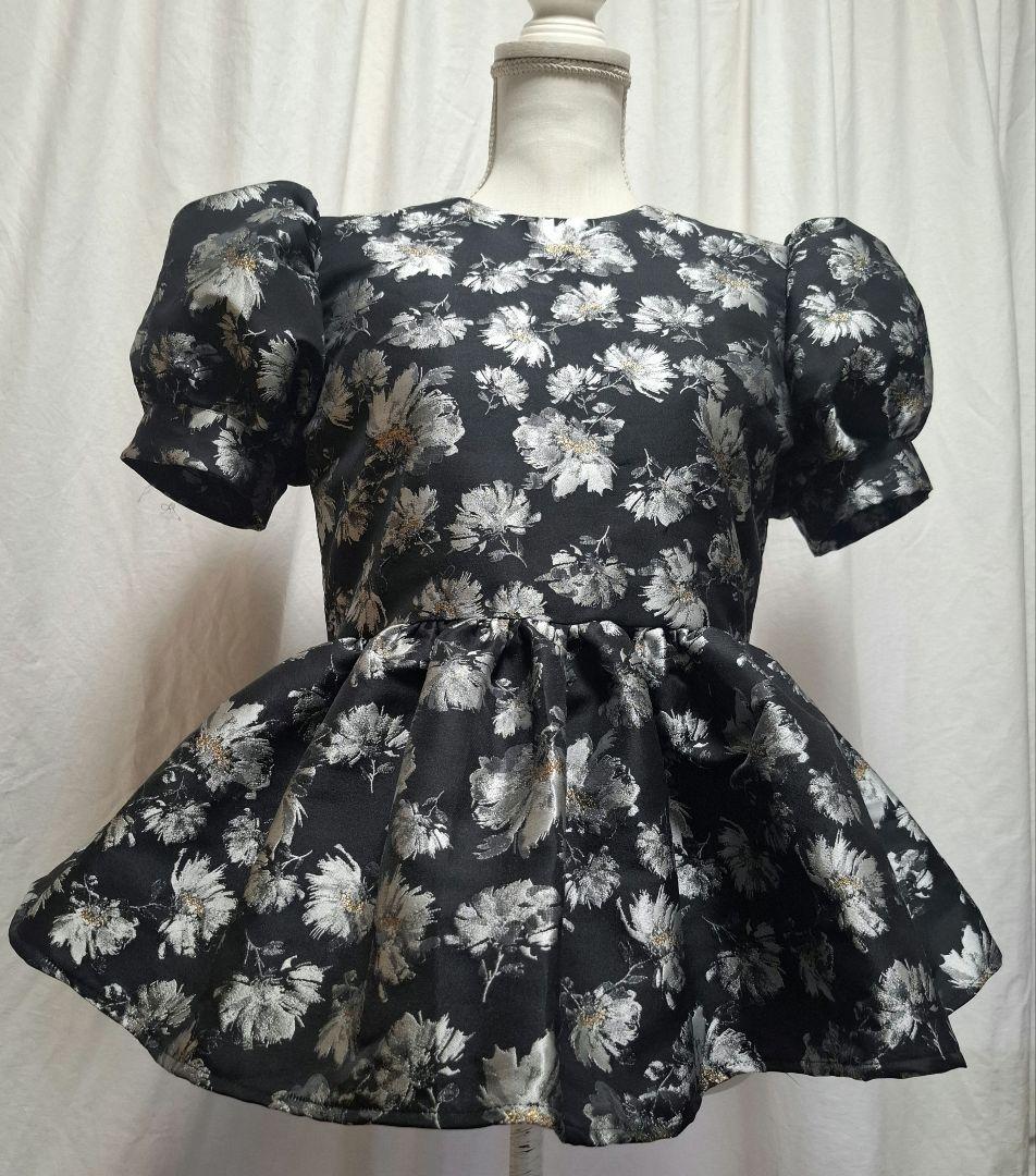 ジャガード ペプラムトップス