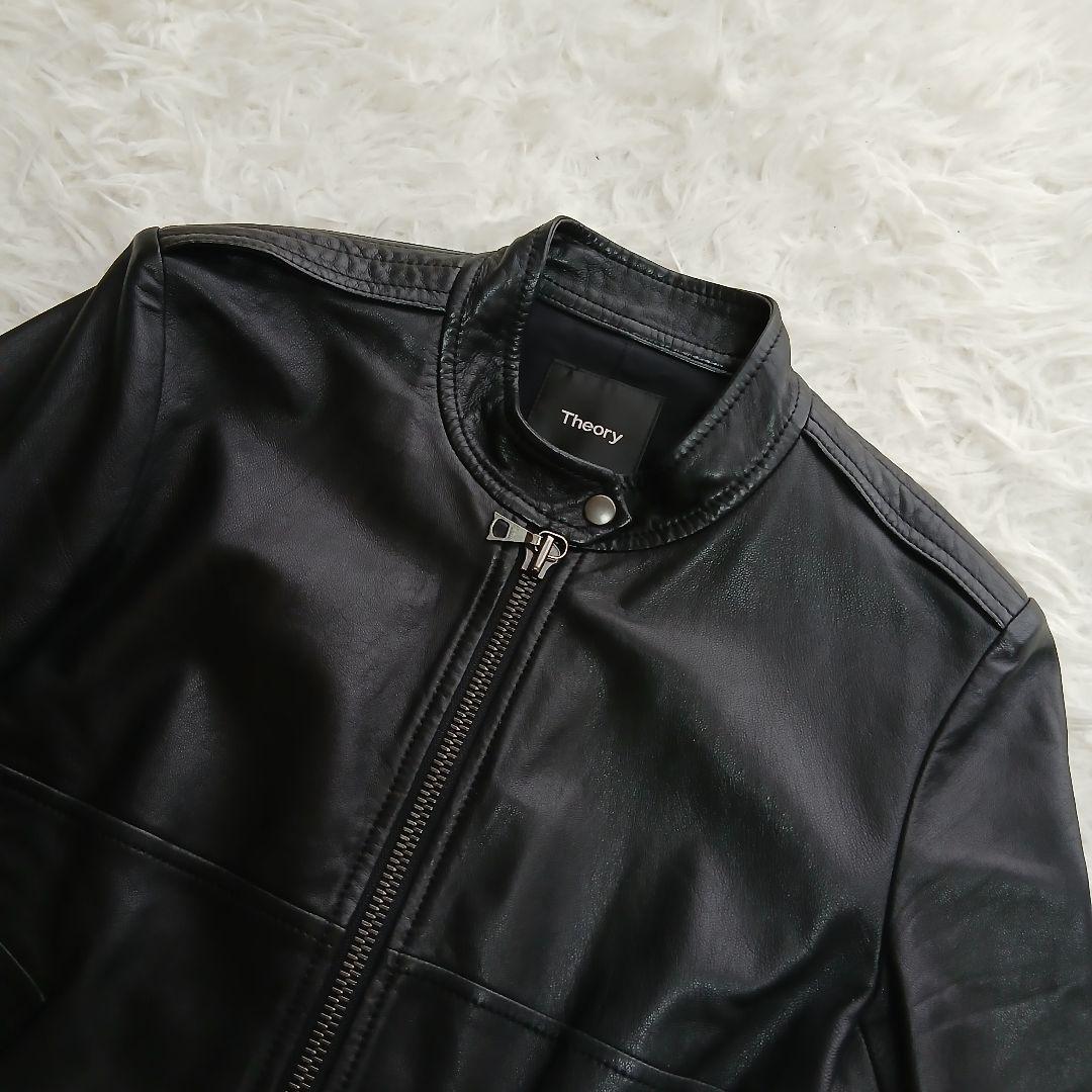 【極美品】【Theory】現行タグ　ラムレザーシングルライダースレザージャケット