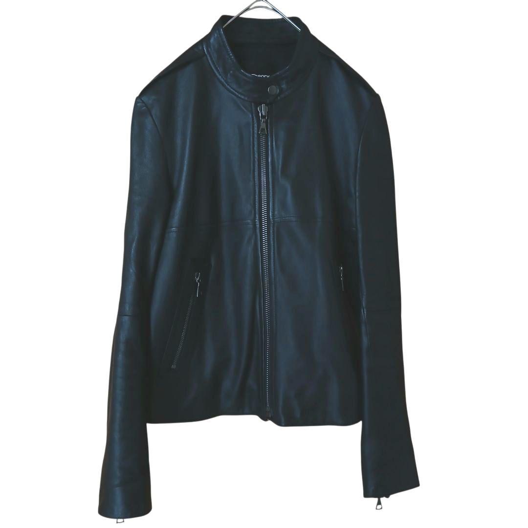 【極美品】【Theory】現行タグ　ラムレザーシングルライダースレザージャケット