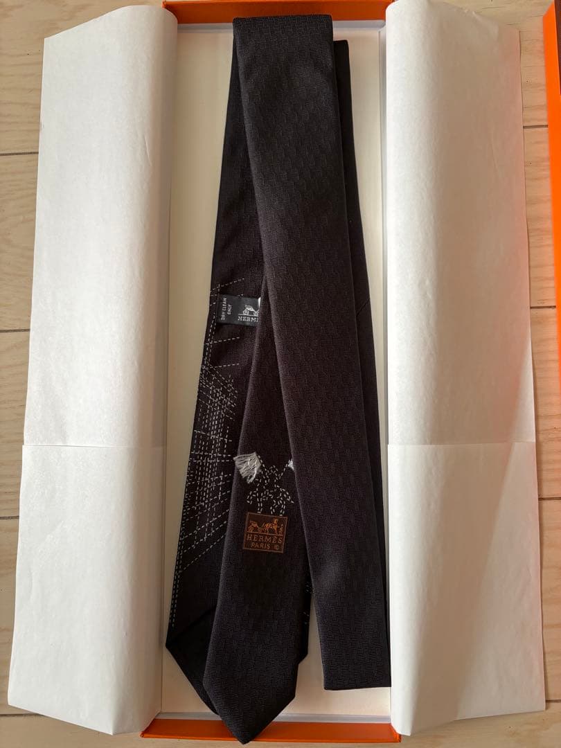HERMES シルクツイルタイ ピケセリエ
