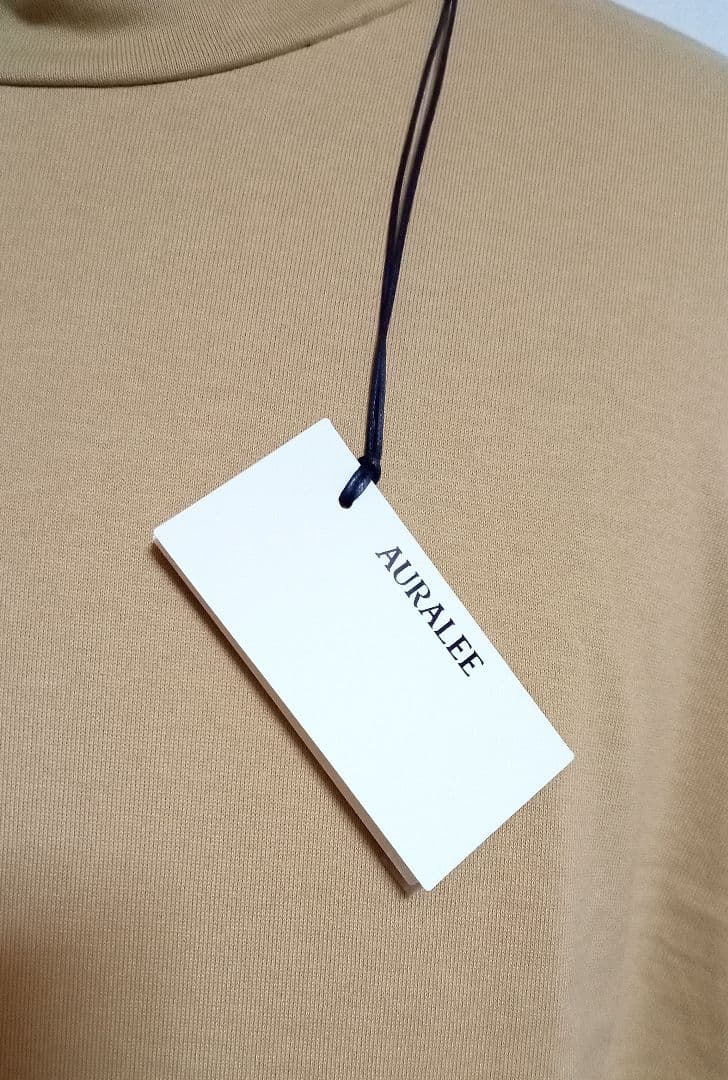 トップス AURALEE LUSTER PLAITING HI NECK L/S TEE