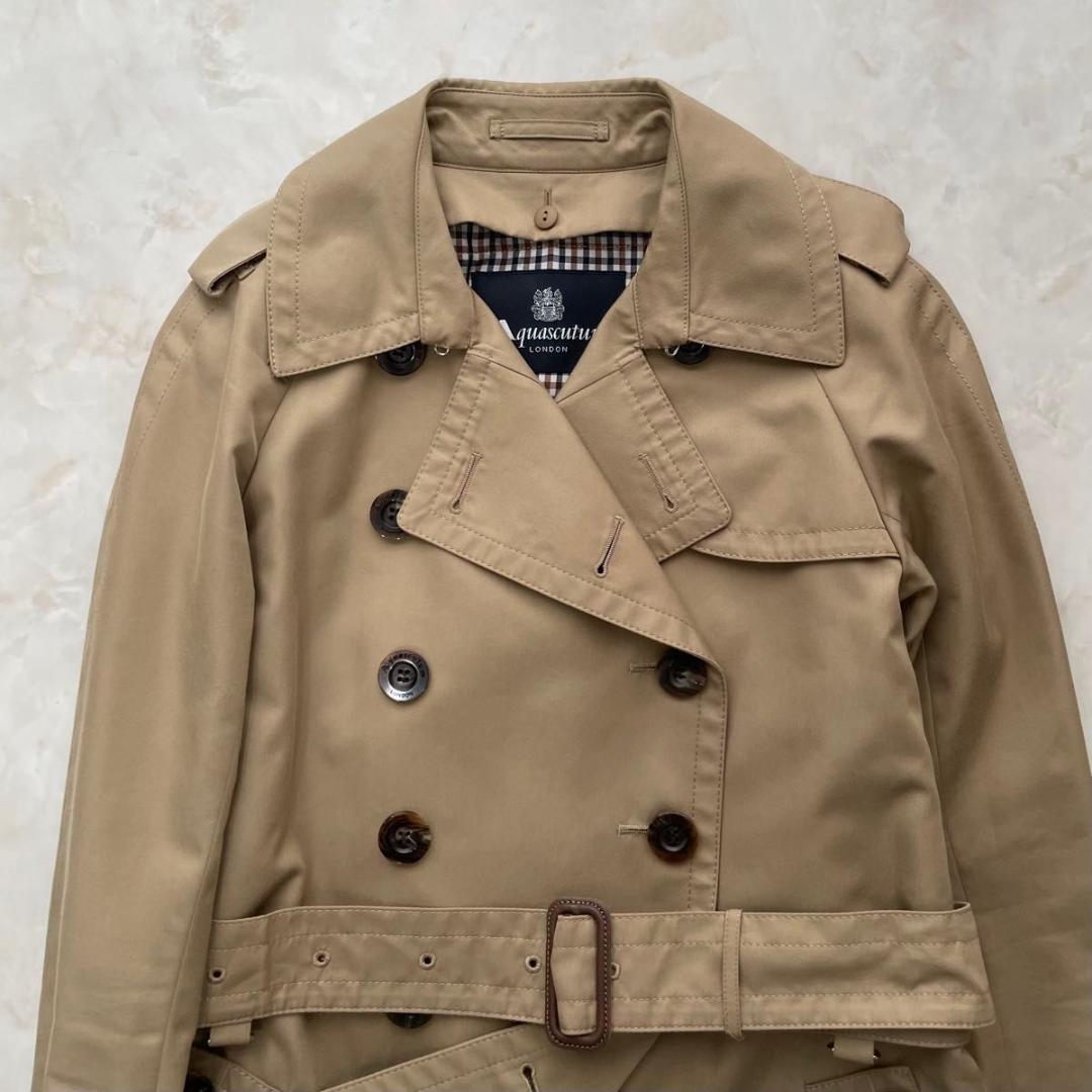 【極美品】Aquascutum　トレンチコート S 4 ブルーライナー付　ベルト