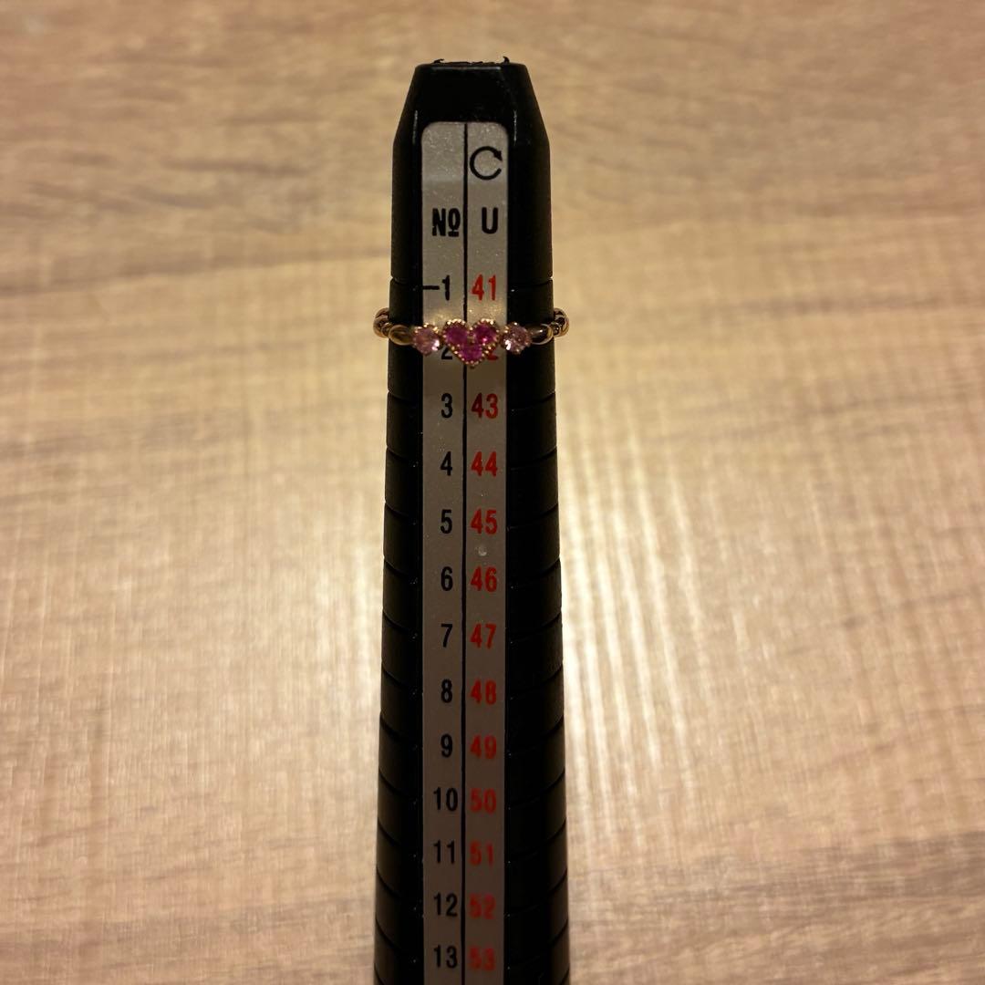 STAR JEWELRY K10 PG ピンクサファイア ピンキーリング 2号