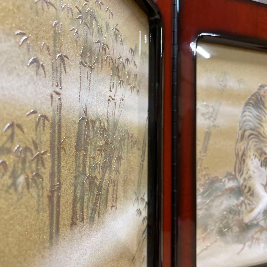 五月人形　端午の節句　屏風18号 竹に虎　トラ