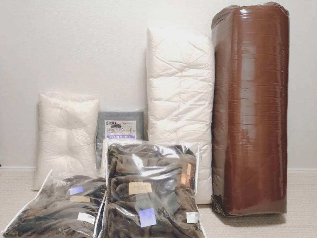 布団セット シングルサイズ ブラウン ホワイト