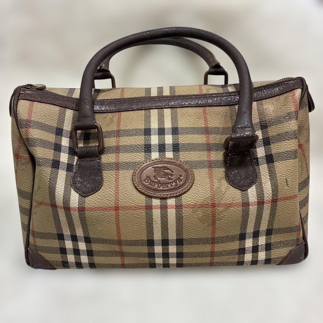 【極美品】BURBERRY バーバリー ミニボストン ハンドバッグ ノバチェック