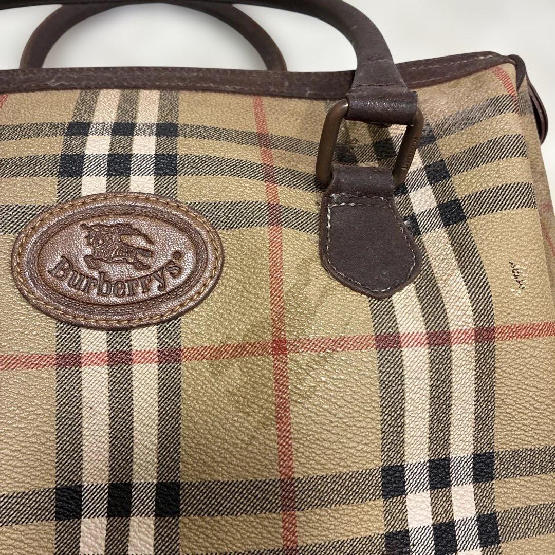 【極美品】BURBERRY バーバリー ミニボストン ハンドバッグ ノバチェック
