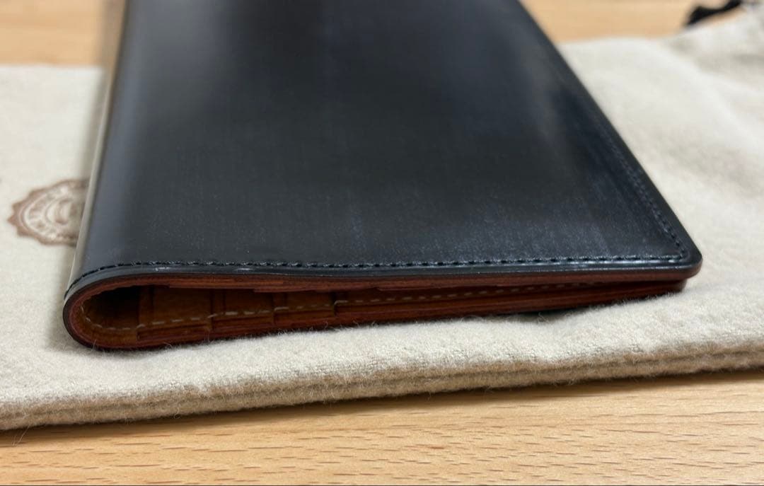 GANZO THIN BRIDLE マチ無し長財布 ダークブラウン