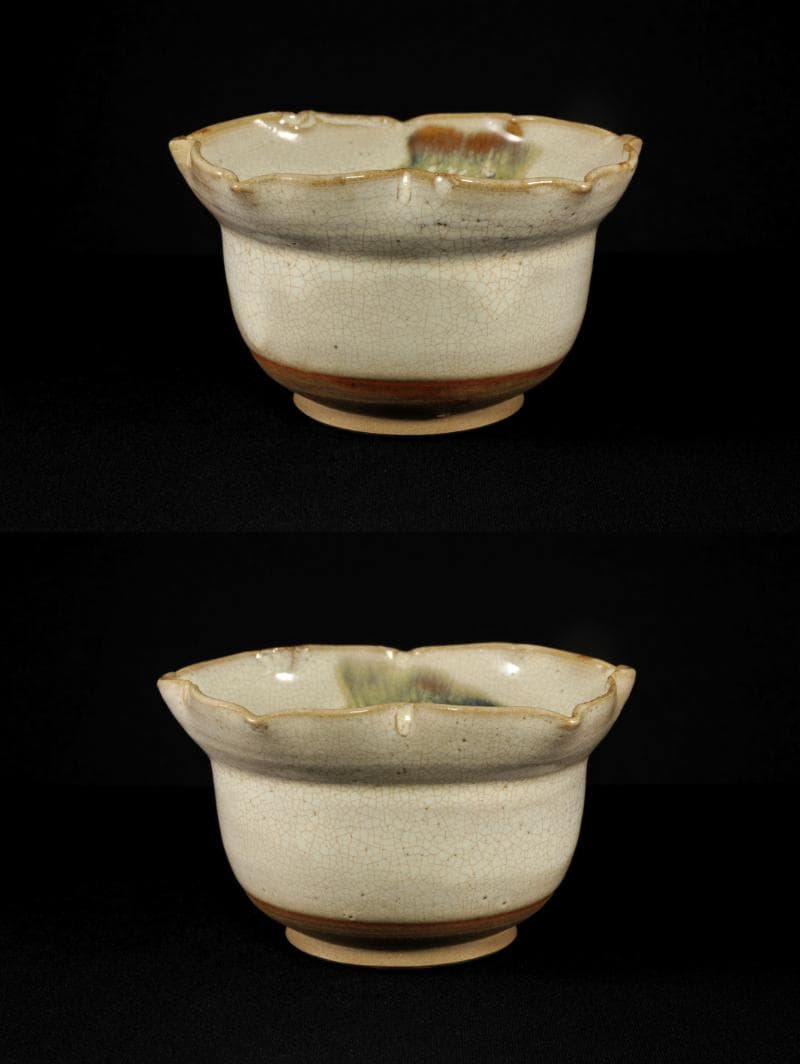 萬古焼 輪花形 向付 五 懐石道具 創始 沼波弄山 萬古不易 古萬古 万古焼