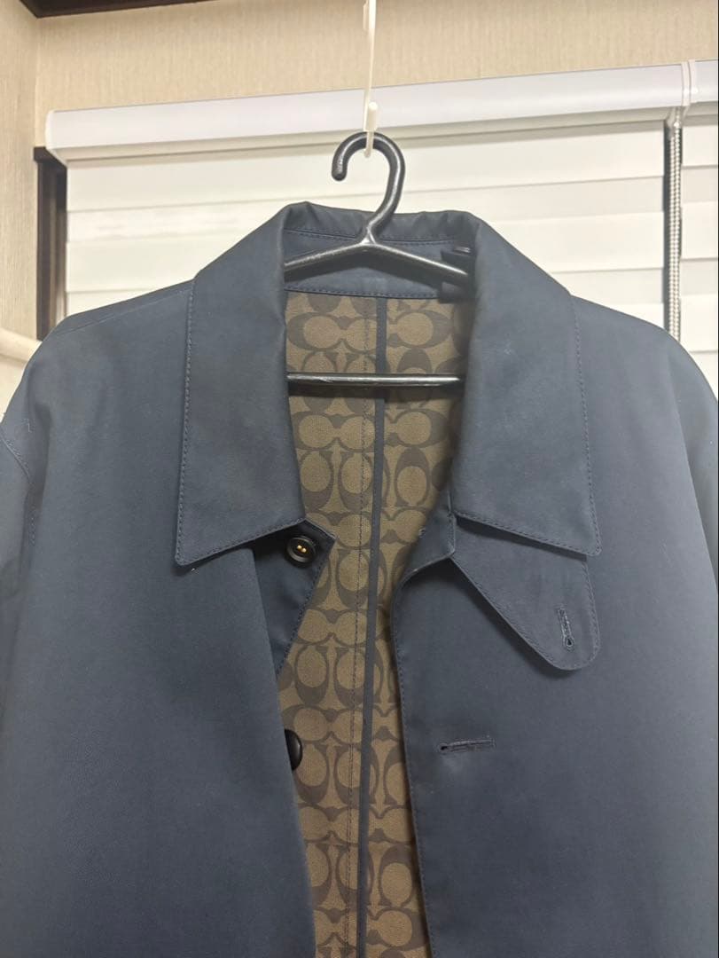 COACH ネイビー トレンチコート Lサイズ