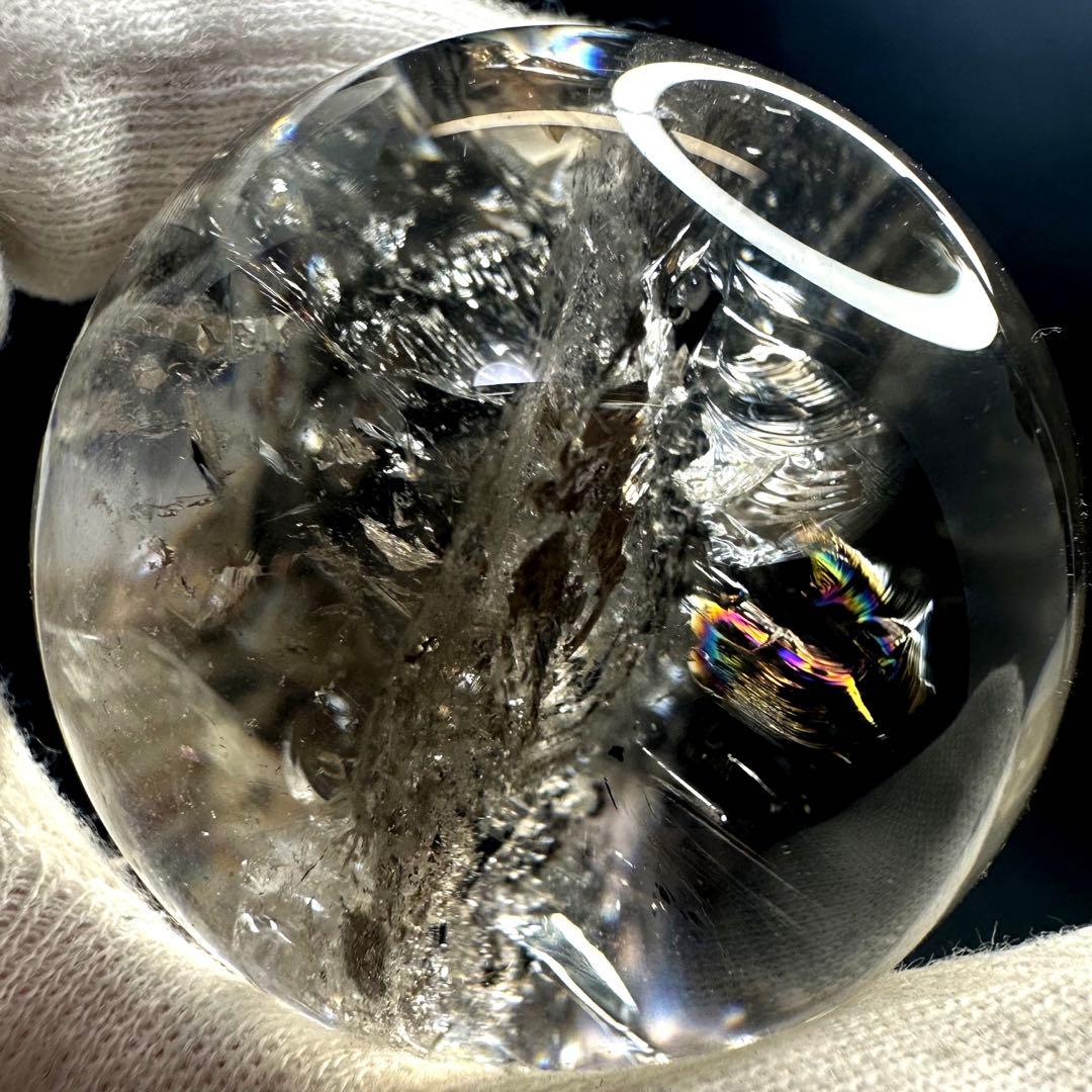 爆レア❗️ヒマラヤ水晶 丸玉 虹入り 天然石 パワーストーン☆パワー浄化A968