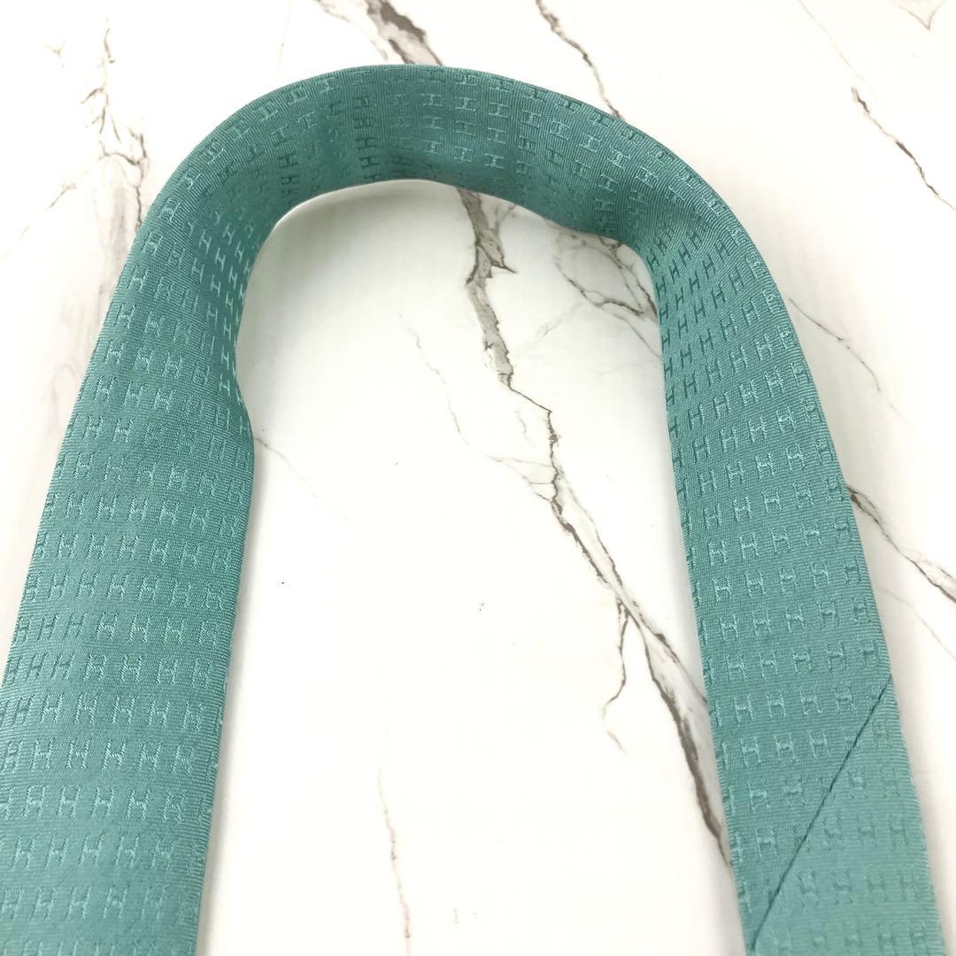 ☺︎MMCC☺︎　希少　美品　エルメス　ネクタイ　ファソネ　H柄　H織　ソリッ