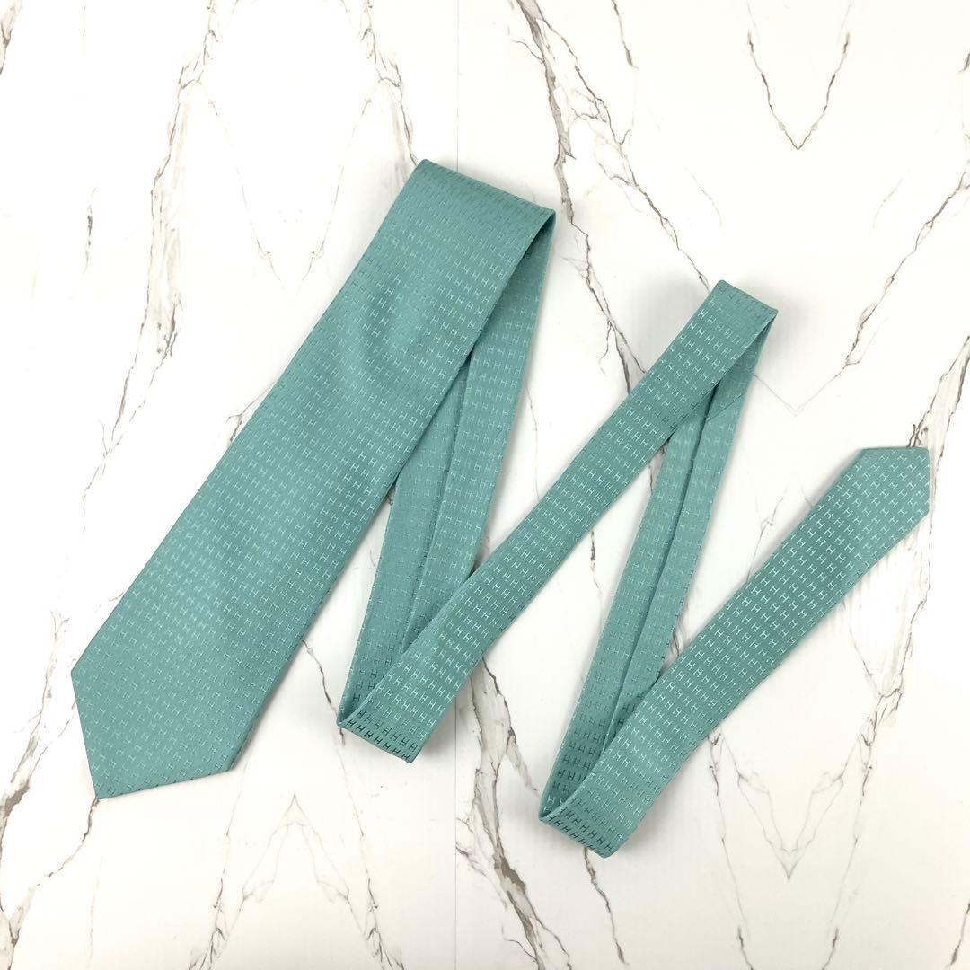 ☺︎MMCC☺︎　希少　美品　エルメス　ネクタイ　ファソネ　H柄　H織　ソリッ