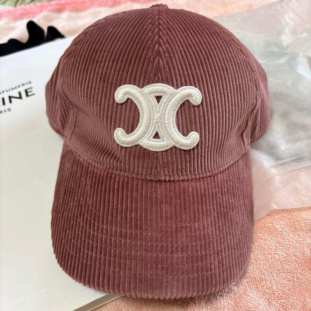 2025セリーヌ トリオンフ キャップ 帽子 ローズプード ピンクM新品未使用