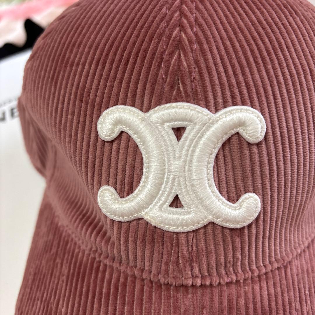 2025セリーヌ トリオンフ キャップ 帽子 ローズプード ピンクM新品未使用