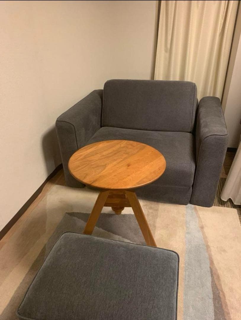 広松木工 木製円形テーブル 高さ調整可能