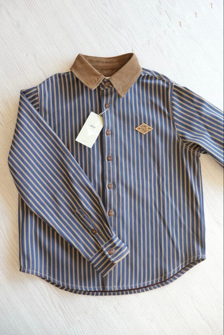 【新品未使用】karaku ストライプ長袖シャツ