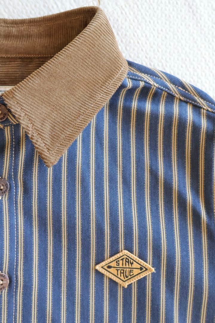 【新品未使用】karaku ストライプ長袖シャツ