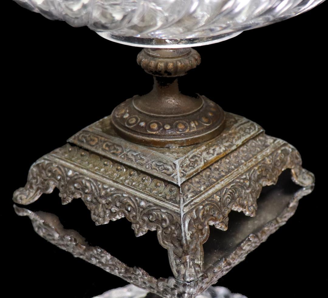 オールド・バカラ 博物館級 大型センターピース花瓶&コンポート30cm 台座付き