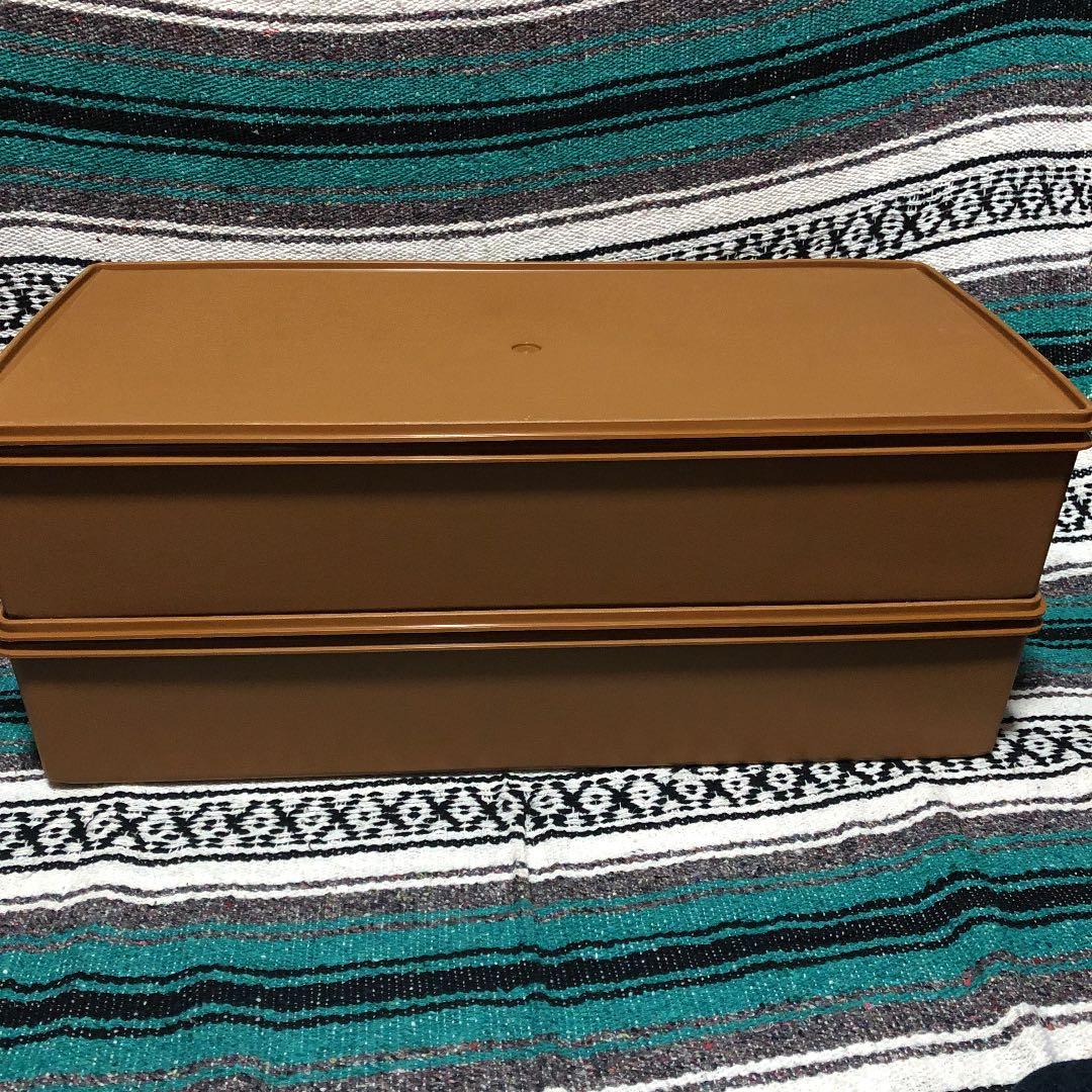 タッパーウェア　ロングスーパーケース　ブラウン2個セット